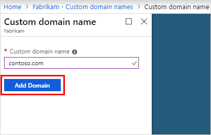 Add custom domain blade