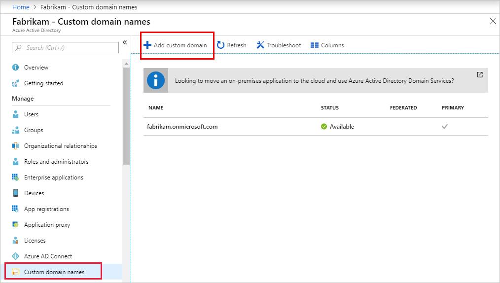 Add custom domain option