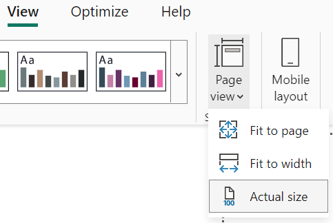 Power BI page view options